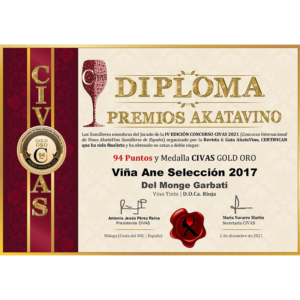 Premio CIVAS 2021 - Medalla de ORO Viña Ane Selección 2017