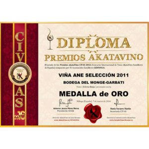 Premio CIVAS 2016 - Medalla de ORO Viña Ane Selección 2011